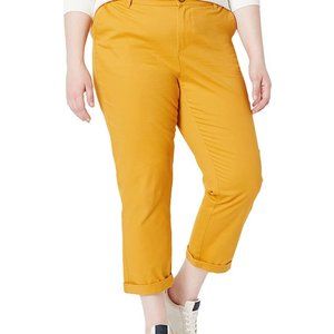 Brand New! Amazon‎ Essential Plus Size Cropped Pants Mustard Color 36W Pockets